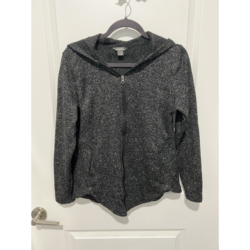Eddie‎ Bauer Full Zip Hoodie Jacket Women's M Fleece Lined Pockets Athleisure